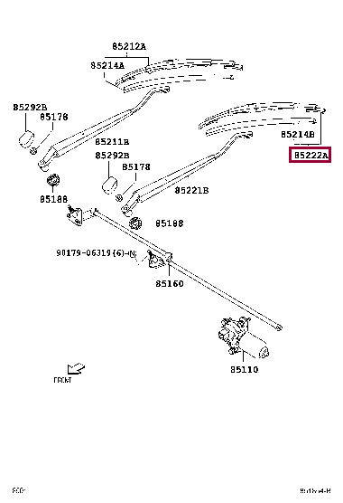 85222BZ060: BLADE, FR WIPER, LH Тойота