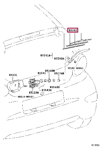 852420H010: BLADE, RR WIPER Тойота