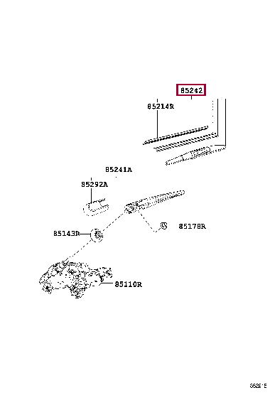 8524212120: BLADE, RR WIPER Тойота