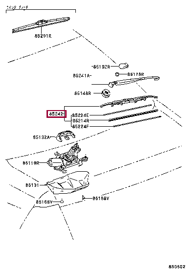 8524232060: BLADE, RR WIPER Тойота