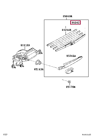 85242BZ050: BLADE, RR WIPER Тойота