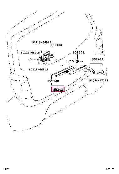 85242BZ060: BLADE, RR WIPER Тойота