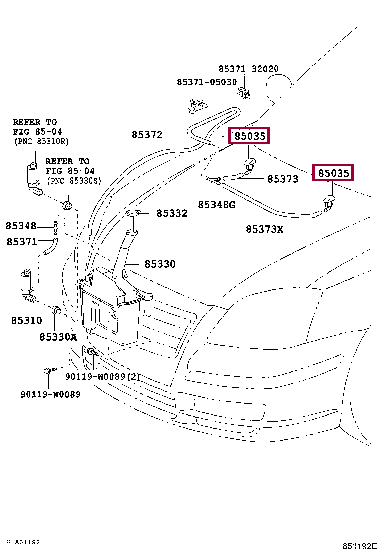 Форсунка омывателя 85381-05051 (номер toyota 8538105051)