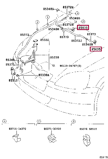 Форсунка омывателя лоб. стекла 85381-52210 (номер toyota 8538152210)
