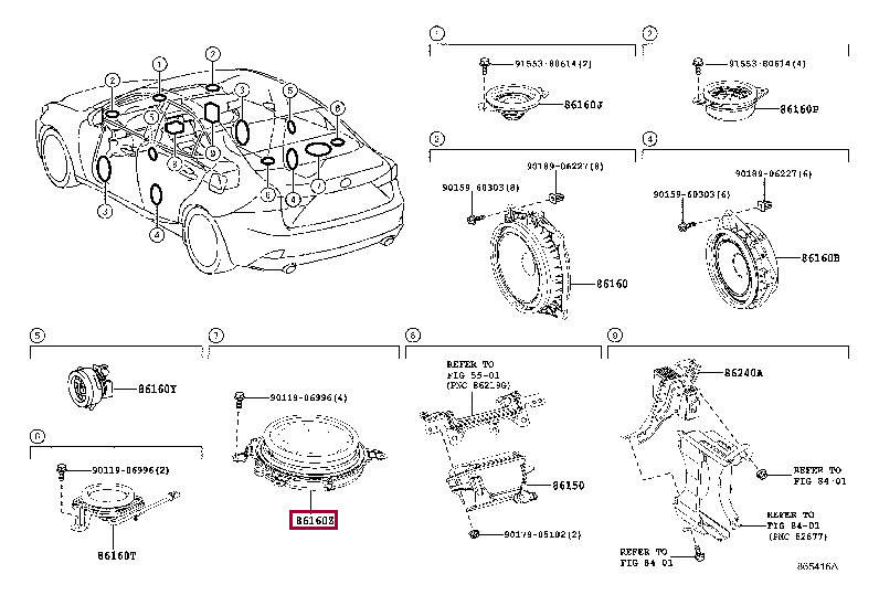 SPEAKER ASSY, REAR NO.3 86160-0WX30 (номер toyota 861600WX30)