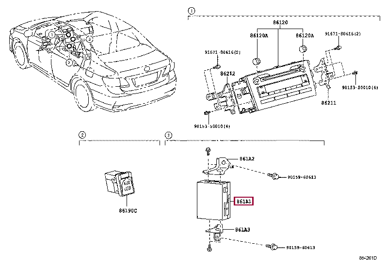 COMPUTER, MULTI-MEDIA INTERFACE 861A0-48030 (номер toyota 861A048030)