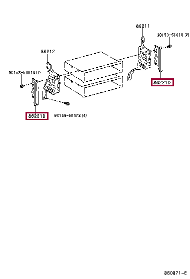 Панель радиоприемника 86221-52060 (номер toyota 8622152060)