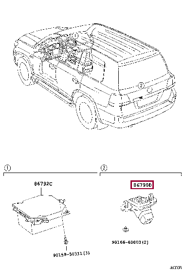 Камера заднего вида 86790-60082 (номер toyota 8679060082)