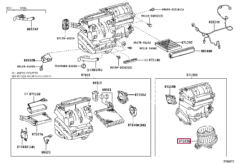 Мотор отопителя 87103-42101 (номер toyota 8710342101)