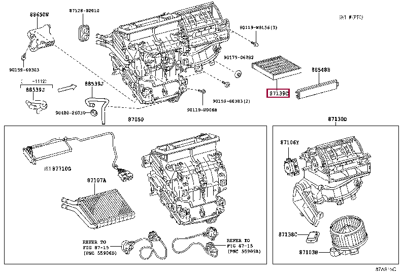 Фильтр салонный 87139-02150 (номер toyota 8713902150)