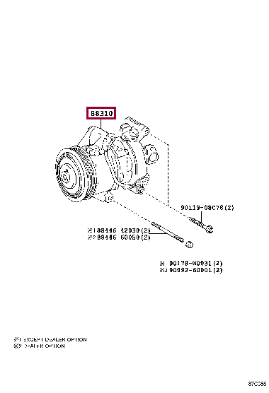 883100D380: COMPRESSOR ASSY, W/PULLEY Тойота