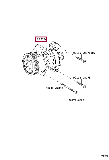 883100DA70: COMPRESSOR ASSY, W/PULLEY Тойота