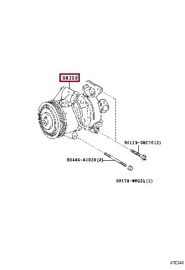 883100DA80: COMPRESSOR ASSY, W/PULLEY Тойота