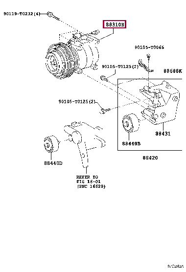 883100K231: COMPRESSOR, W/MAGNET CLUTCH Тойота