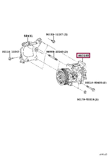 883100KB70: COMPRESSOR, W/MAGNET CLUTCH Тойота