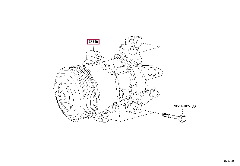 8831052830: COMPRESSOR ASSY, W/PULLEY Тойота