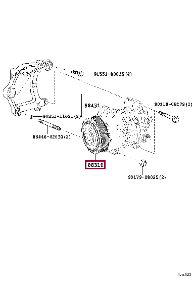 8831058021: COMPRESSOR ASSY, W/PULLEY Тойота