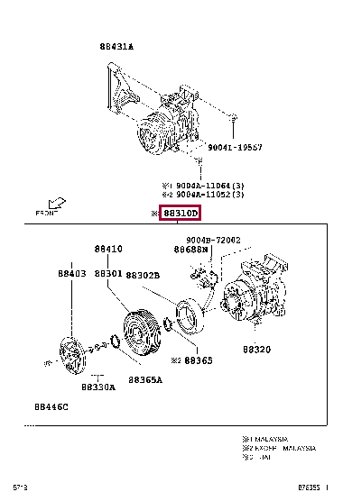 88310BZ020: COMPRESSOR ASSY, W/PULLEY Тойота