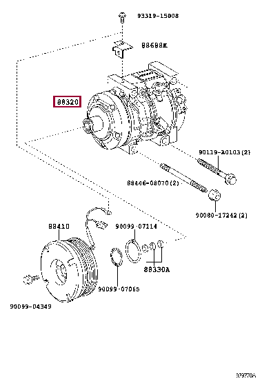 883200C170: COMPRESSOR ASSY, COOLER Тойота