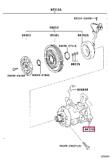 883200D130: COMPRESSOR ASSY, COOLER Тойота