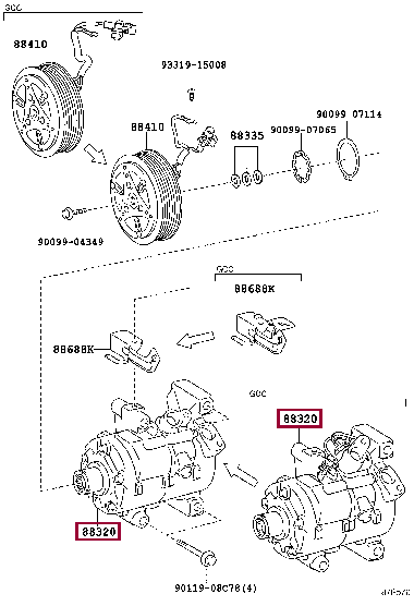 883200D160: COMPRESSOR ASSY, COOLER Тойота