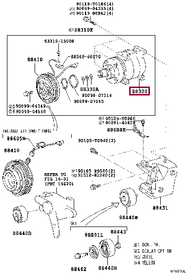 COMPRESSOR ASSY, COOLER 88320-0K090 (номер toyota 883200K090)