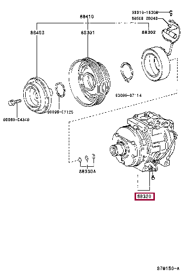 883202B240: COMPRESSOR ASSY, COOLER Тойота