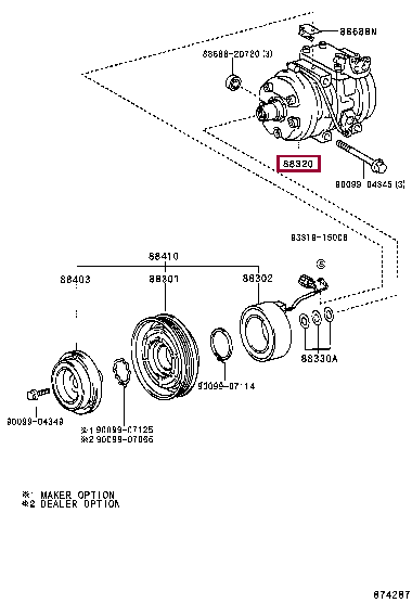 883202B360: COMPRESSOR ASSY, COOLER Тойота