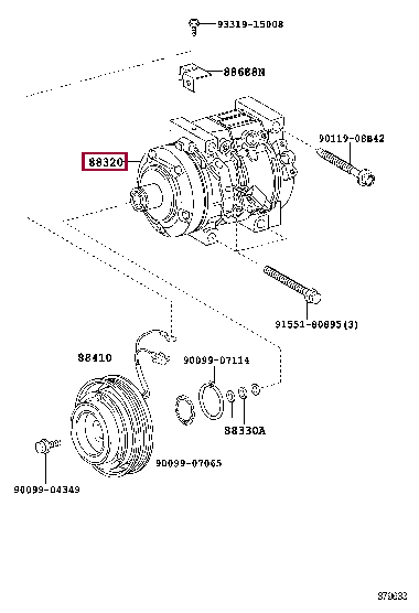 883206A320: компрессор кондиционера Тойота