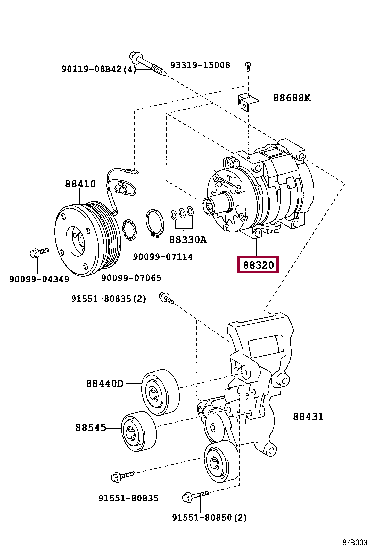 883206A480: компрессор кондиционера Тойота