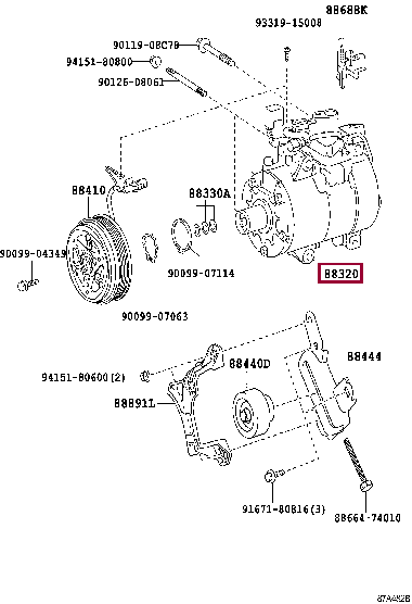 8832074030: COMPRESSOR ASSY, COOLER Тойота