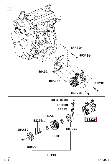 COMPRESSOR ASSY, COOLER Тойота (88320-BZ220) 88320BZ220: COMPRESSOR ASSY, COOLER Тойота