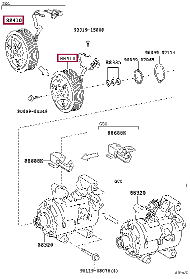 884100D370: CLUTCH ASSY, MAGNET Тойота