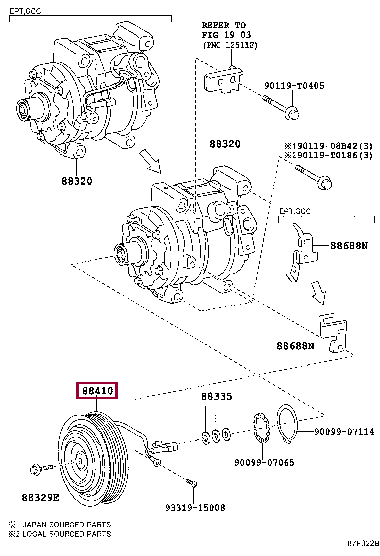 884100K630: муфта компрессора кондиционера Тойота
