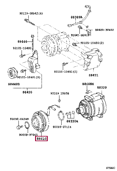8841037130: CLUTCH ASSY, MAGNET Тойота