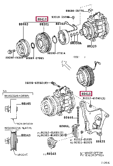 884106A010: Муфта компрессора кондиционера Тойота
