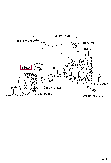 884106A130: Муфта компрессора кондиционера Тойота