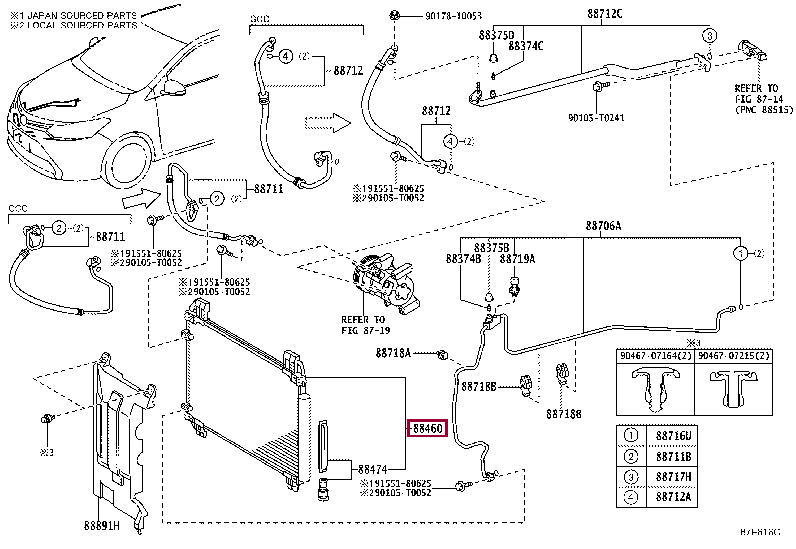 884600D540: CONDENSER ASSY, COOLER Тойота