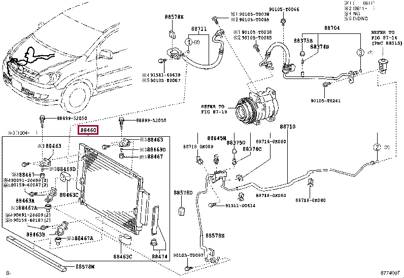 884600K171: CONDENSER ASSY, COOLER Тойота