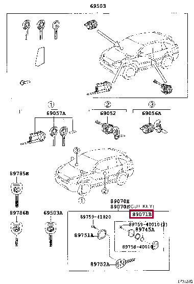 MODULE SET, TRANSMITTER SUB-ASSY, DOOR CONTROL 89071-48200 (номер toyota 8907148200)