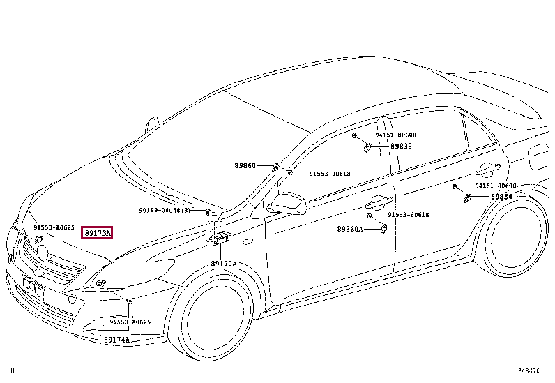 Датчик удара передний правый 89173-09420 (номер toyota 8917309420)