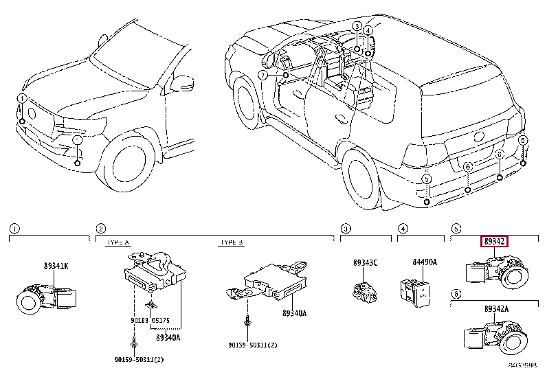 Датчик парковочный задний 89341-60051-C1 (номер toyota 8934160051C1)