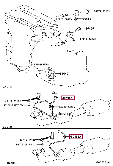 8946544150: SENSOR, OXYGEN NO.2 Тойота