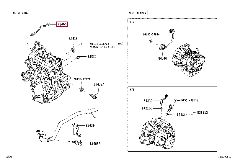 89465BZ360: SENSOR, OXYGEN Тойота