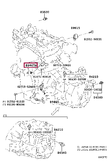 SENSOR, AIR FUEL RATIO 89467-52090 (номер toyota 8946752090)