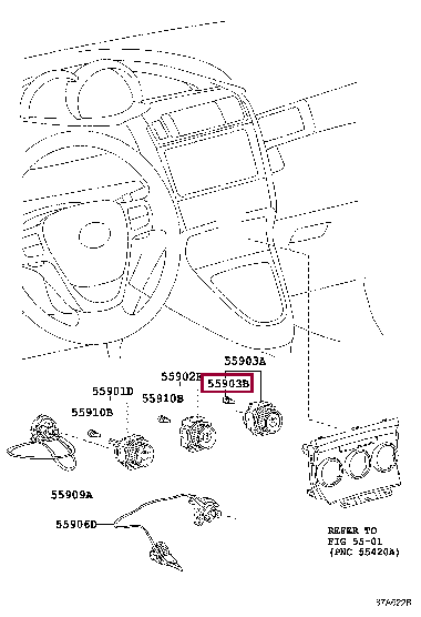 Лампа подсветки отопителя салона 90010-01122 (номер toyota 9001001122)