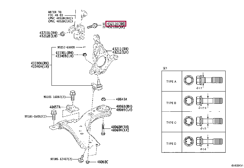 Болт 90105-17014 (номер toyota 9010517014)