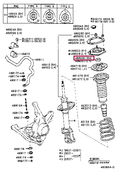SEAL, DUST(FOR FRONT SUSPENSION SUPPORT LH) 90303-22049 (номер toyota 9030322049)