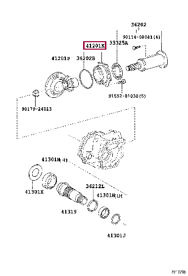 9036950002: BEARING (FOR TRANSFER DRIVEN PINION FRONT) Тойота