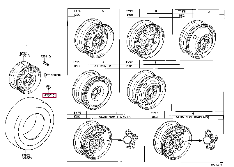 Гайка колесная 90942-01033 (номер toyota 9094201033)